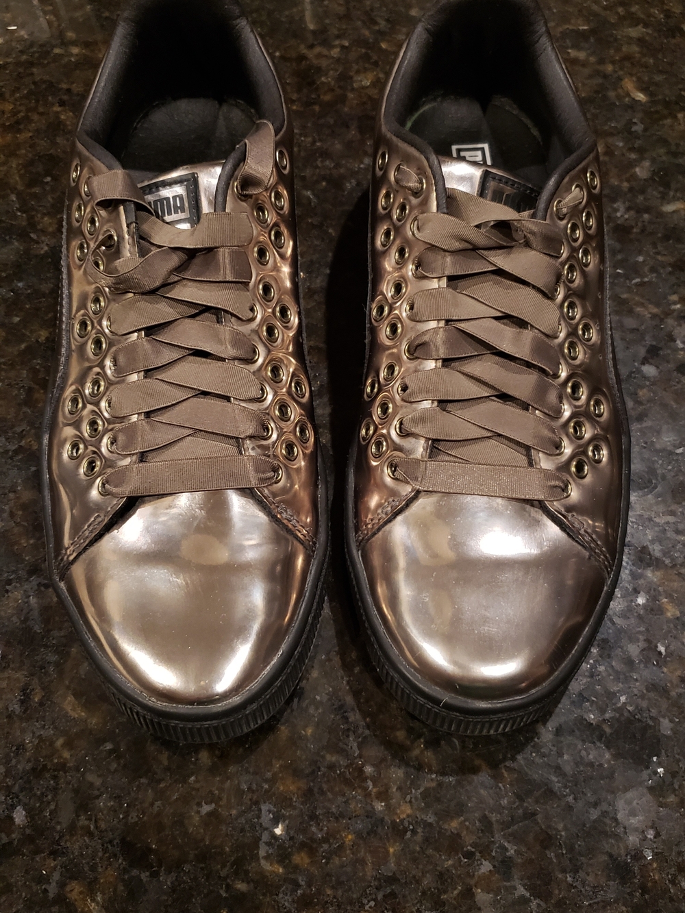 Puma Metallic Chrome Low-Top Sneakers For Women